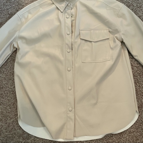 Lulus Popular Opinion Beige Leather Shacket - Picture 7 of 9